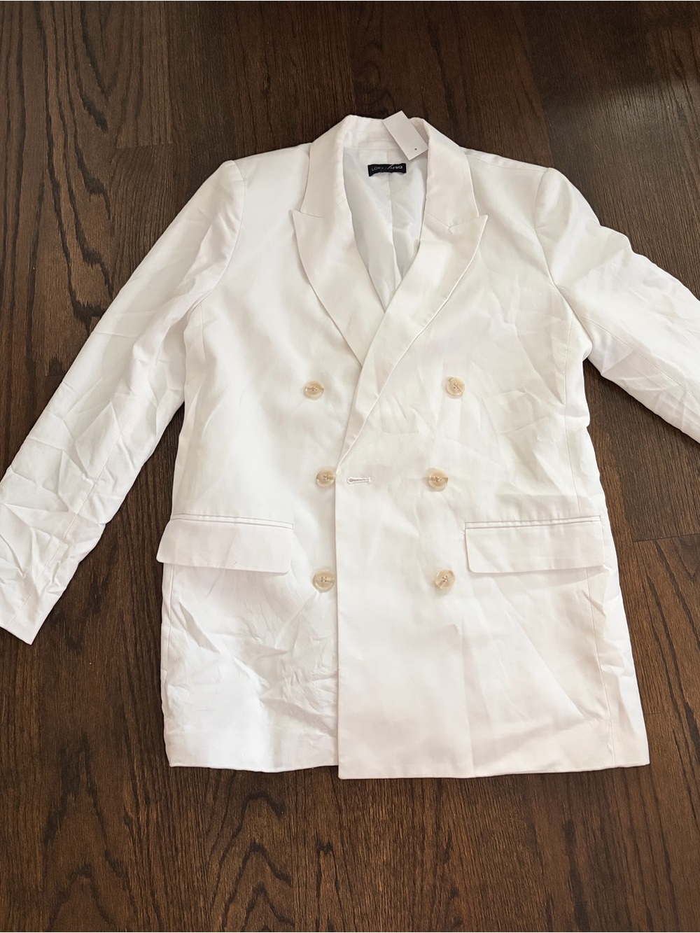 LOFT White Double-Breasted Pea Coat